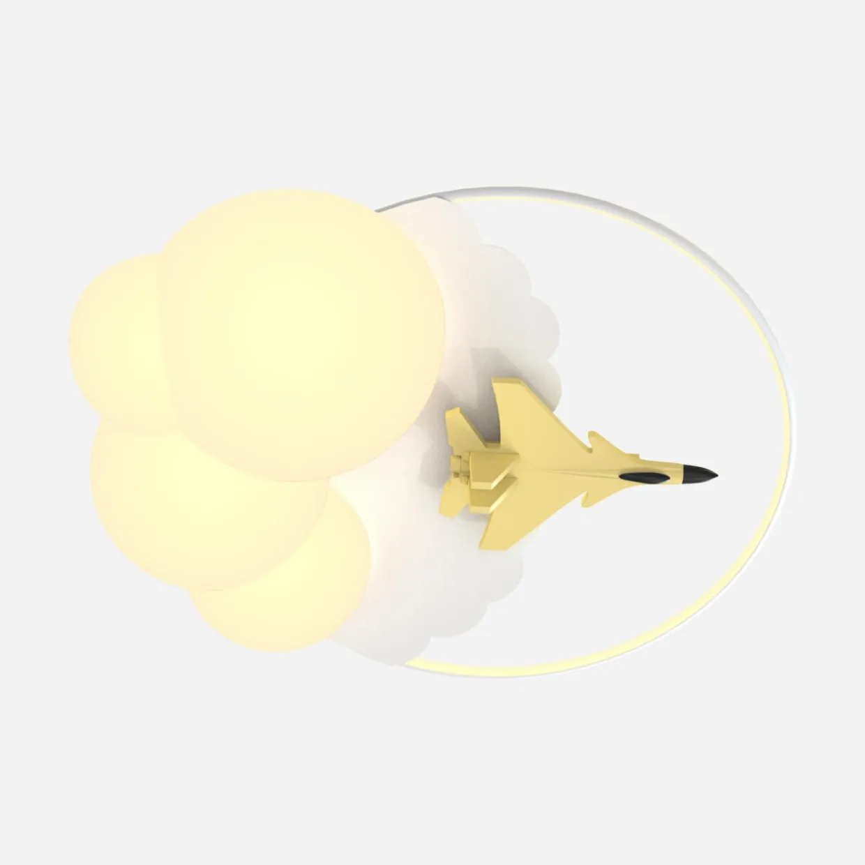 Lampa sufitowa LED samolot złoty FOCUS z pilotem
