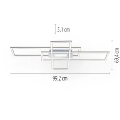 Lampa sufitowa LED 48W chrom ASMIN z pilotem