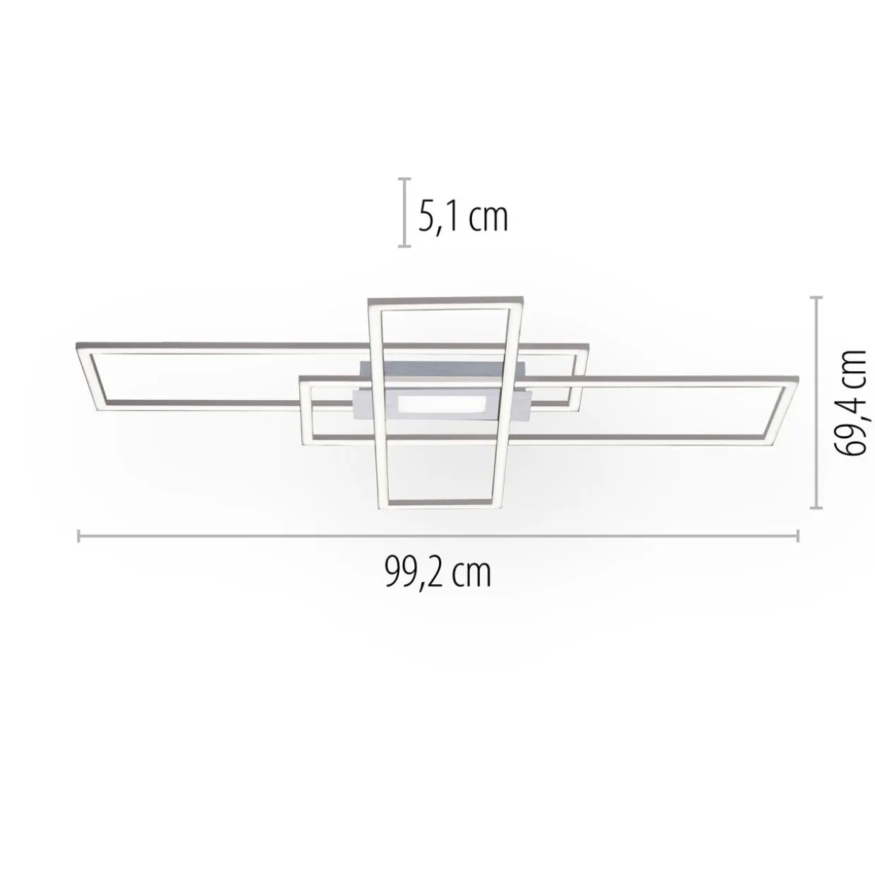 Lampa sufitowa LED 48W chrom ASMIN z pilotem