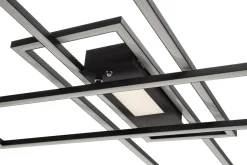 Lampa sufitowa LED 45W czarna ASMIN z pilotem