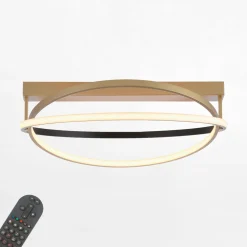 Lampa sufitowa LED Wi-Fi czarno-złota Q-BELUGA z pilotem