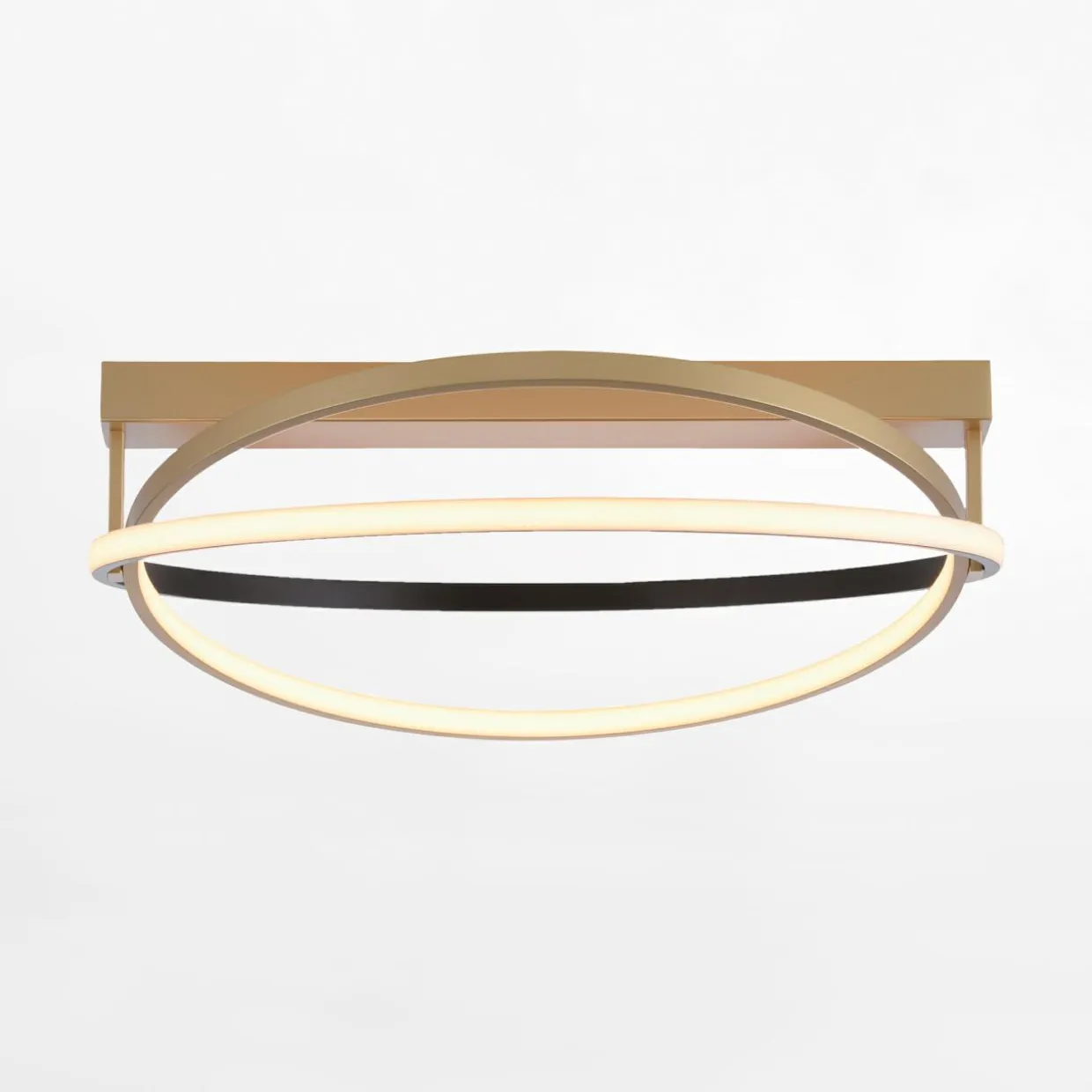 Lampa sufitowa LED Wi-Fi czarno-złota Q-BELUGA z pilotem
