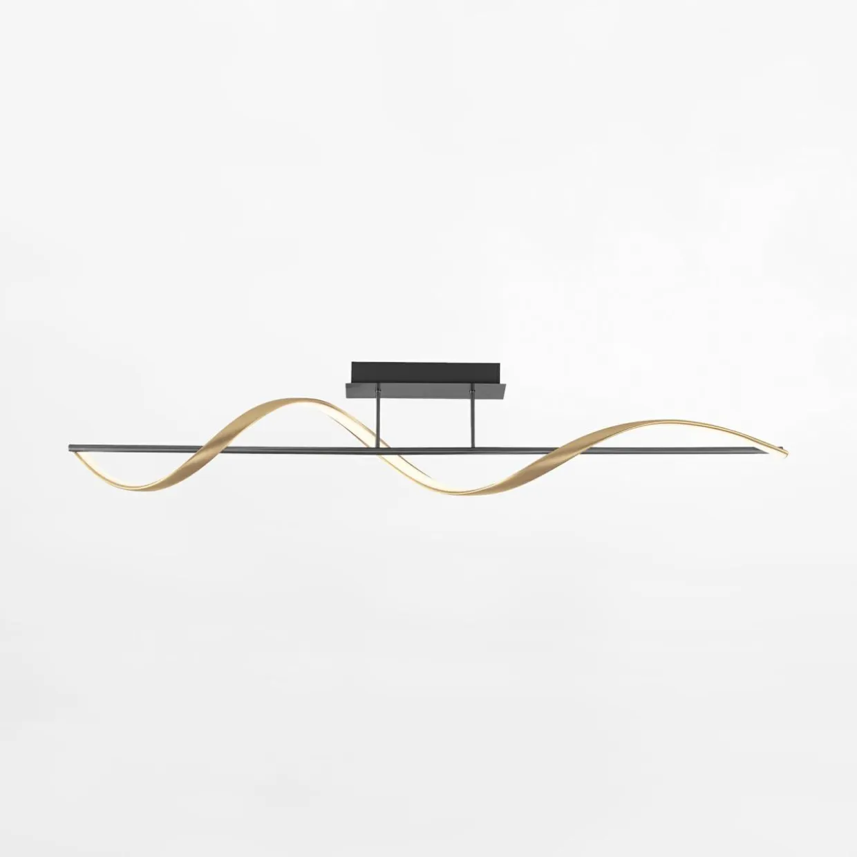 Lampa sufitowa LED Wi-Fi czarno-złota Q-SWING z pilotem