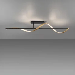 Lampa sufitowa LED Wi-Fi czarno-złota Q-SWING z pilotem