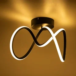 Lampa sufitowa LED wstęga czarna CLINT 41 cm