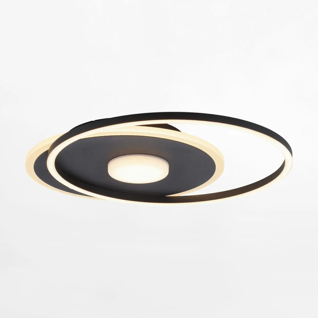 Lampa sufitowa LED z obramowaniem okrągła czarna DOMINO