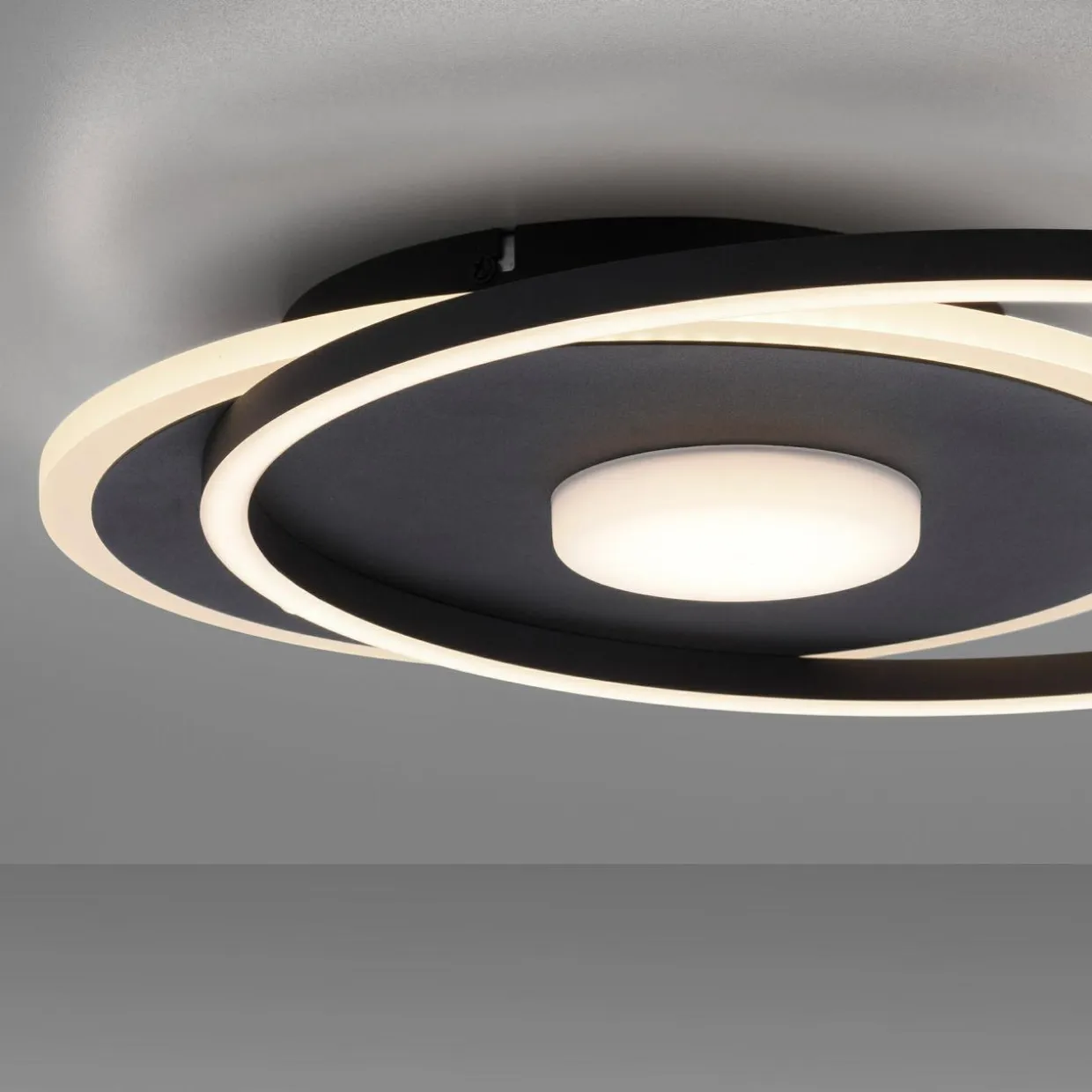 Lampa sufitowa LED z obramowaniem okrągła czarna DOMINO