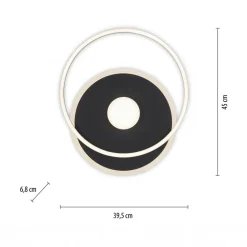 Lampa sufitowa LED z obramowaniem okrągła czarna DOMINO