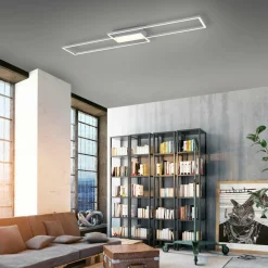 Lampa sufitowa LED z pilotem srebrna ASMIN