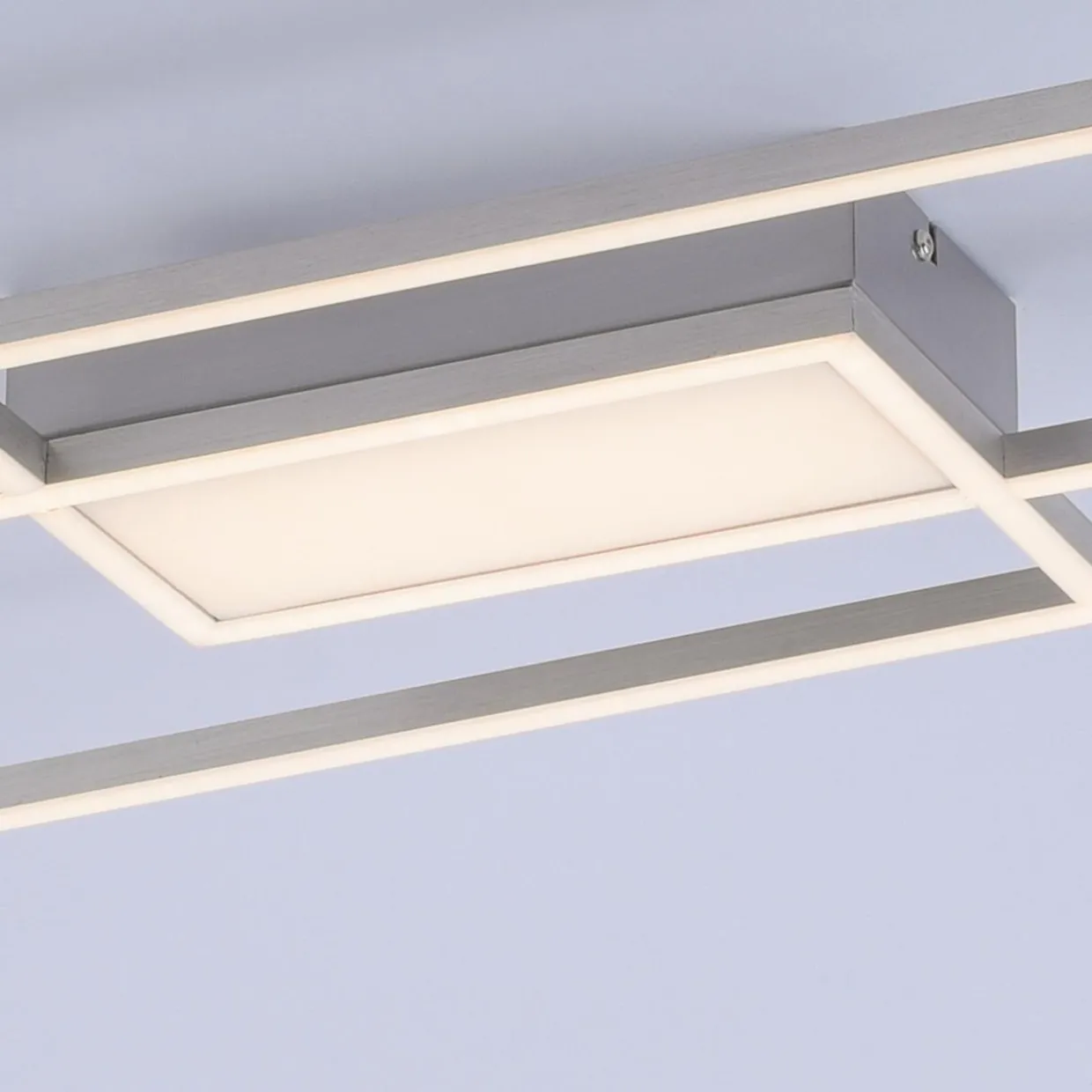 Lampa sufitowa LED z pilotem srebrna ASMIN