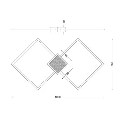 Lampa sufitowa LED złota HEX 100 cm