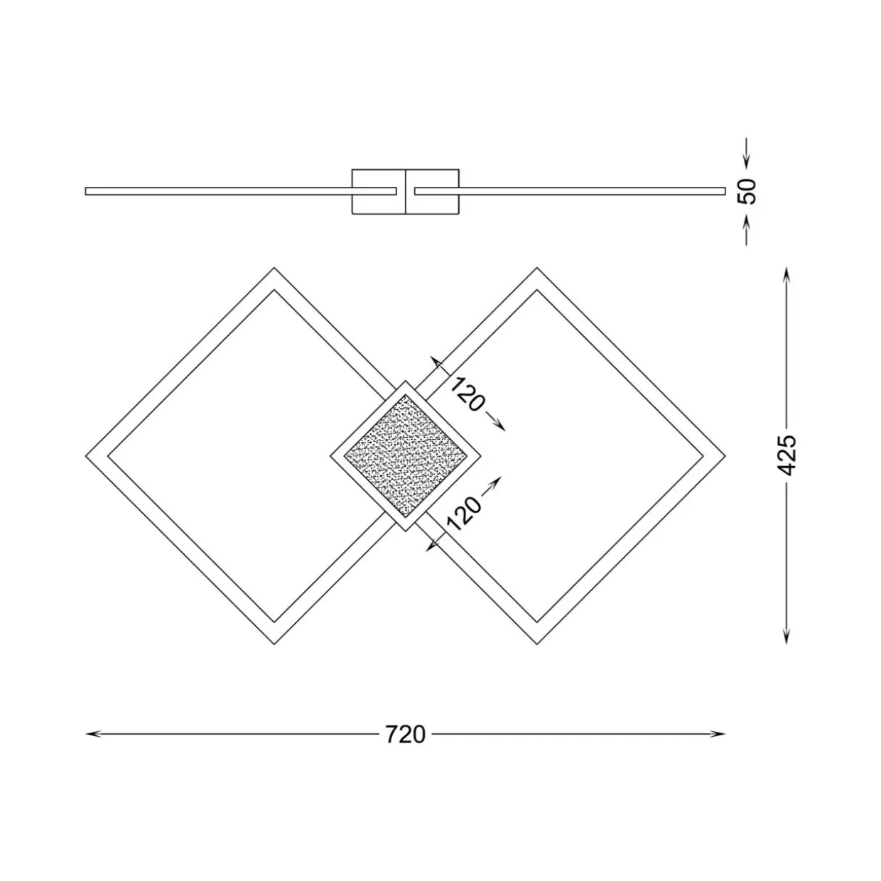 Lampa sufitowa LED złota HEX 72 cm