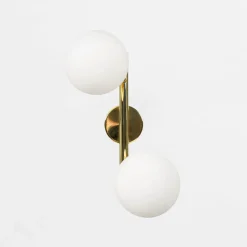 Lampa sufitowa listwa 2 kule złota DRUM