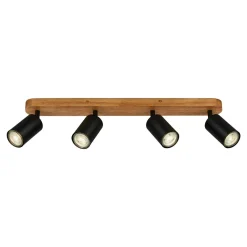 Lampa sufitowa listwa drewniana podstawa czarna VINTAGE IV
