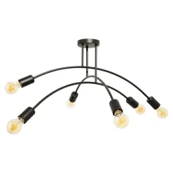 Lampa sufitowa loftowa czarna KORTE 6