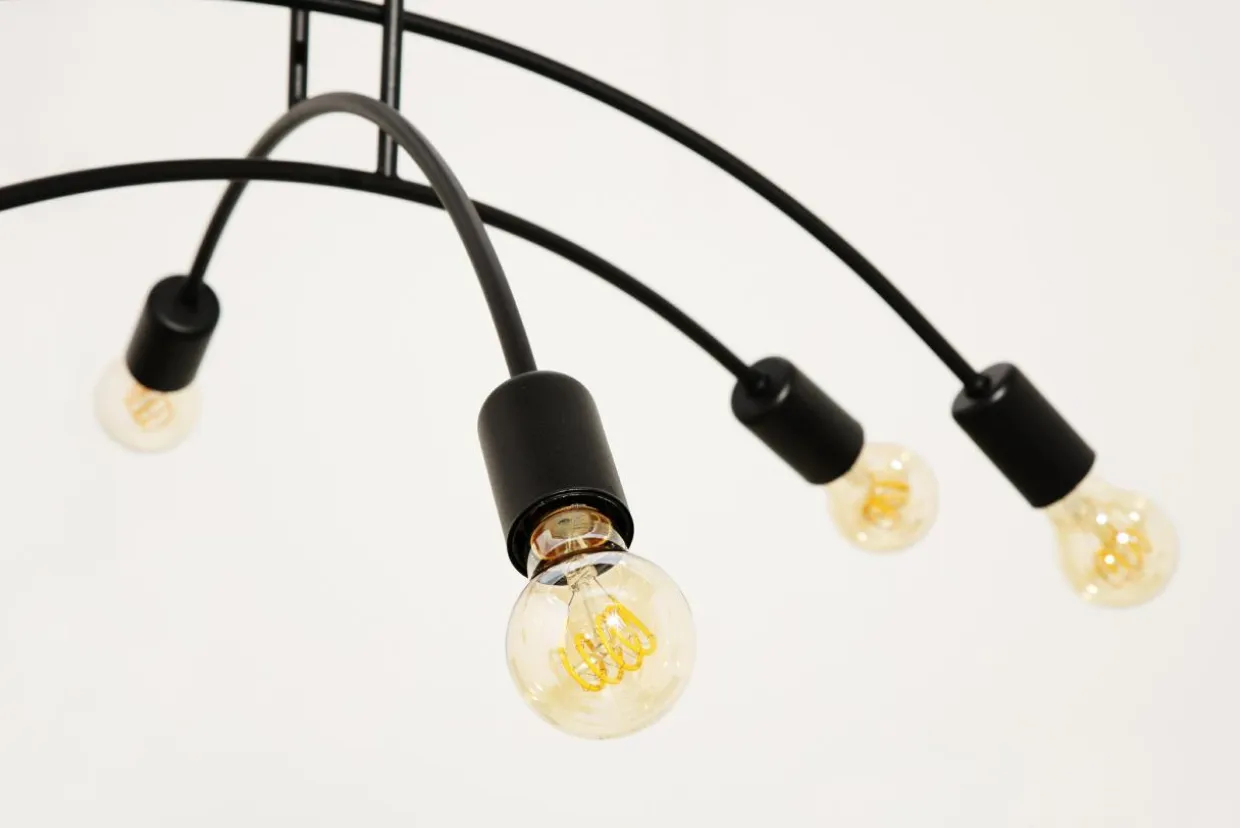 Lampa sufitowa loftowa czarna KORTE 6