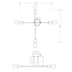 Lampa sufitowa loftowa czarno-złota FLAME