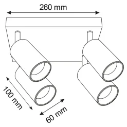 Lampa sufitowa 4-punktowa biało-złota MARIBEL IV