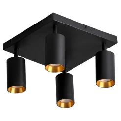 Lampa sufitowa 4-punktowa czarno-złota MARIBEL IV