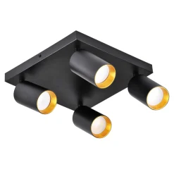 Lampa sufitowa 4-punktowa czarno-złota MARIBEL IV