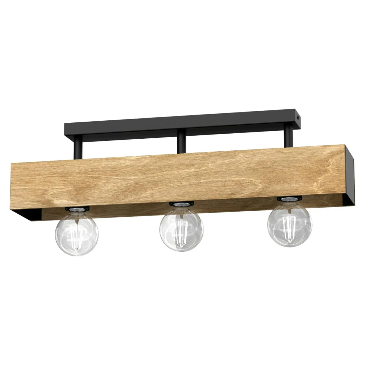 Lampa sufitowa rustykalna drewniana MILUZA III
