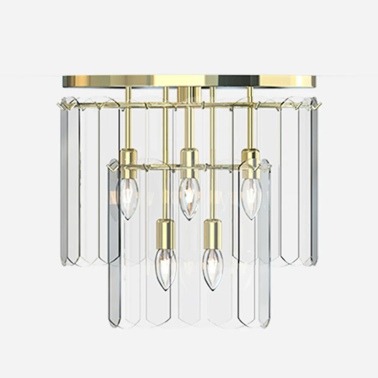 Lampa sufitowa transparentne szkło złota NIRA φ43 cm