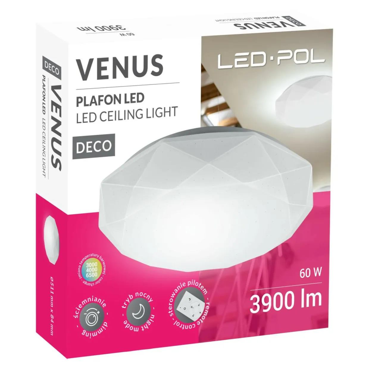Lampa sufitowa VENUS LED 60 W