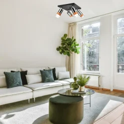 Lampa sufitowa z 4 reflektorkami regulowana chrom AURORA