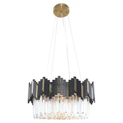 Lampa wiszaca glamour czarno-złota ROTTA