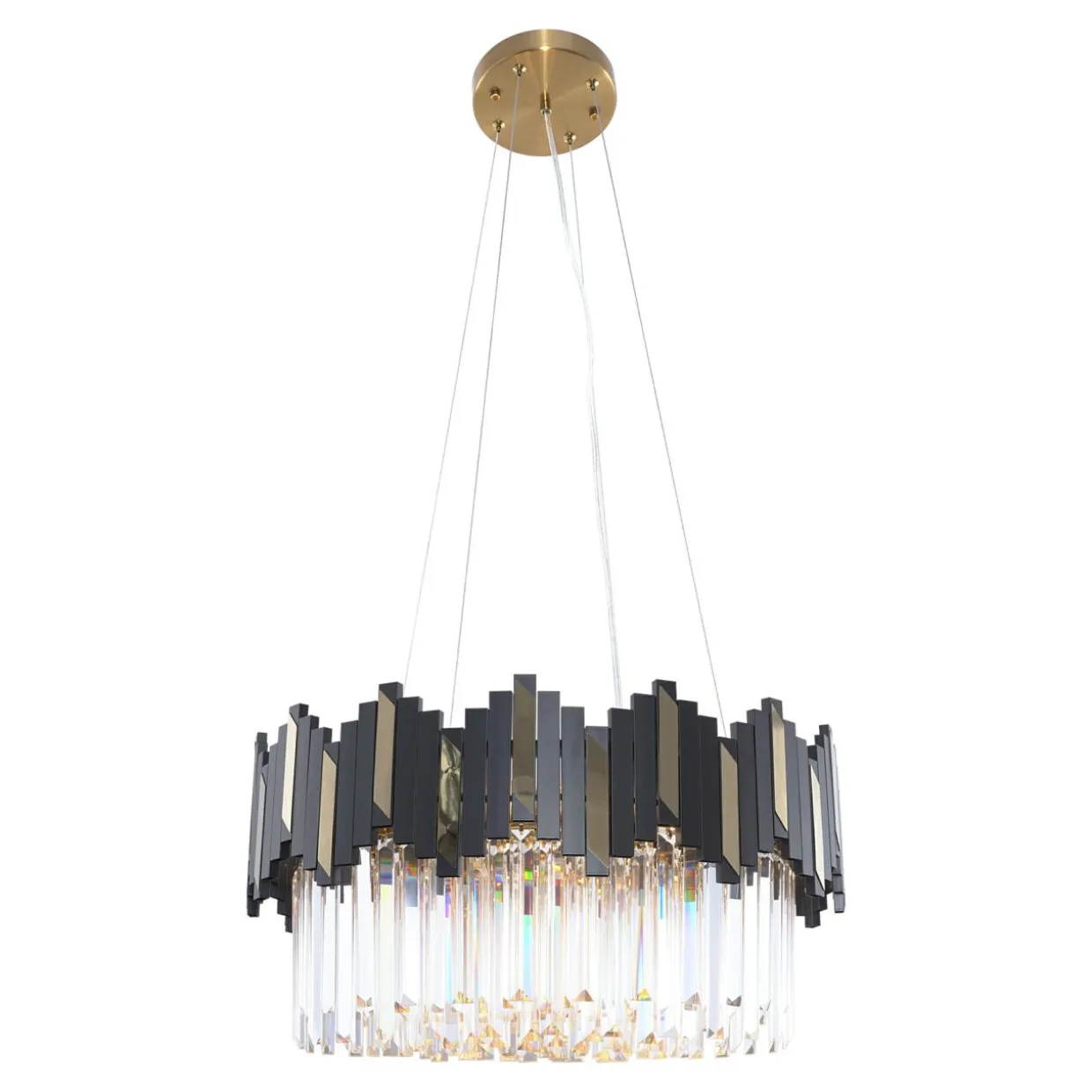 Lampa wiszaca glamour czarno-złota ROTTA