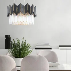 Lampa wiszaca glamour czarno-złota ROTTA