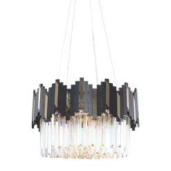 Lampa wiszaca glamour czarno-złota ROTTA