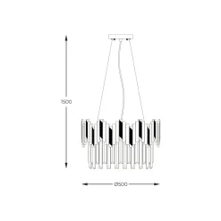 Lampa wiszaca glamour czarno-złota ROTTA