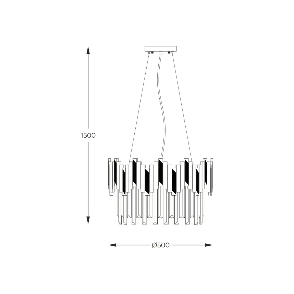 Lampa wiszaca glamour czarno-złota ROTTA