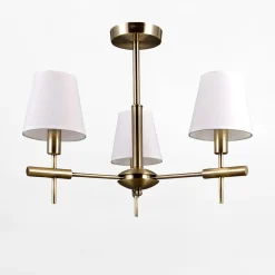 Lampa wisząca 3 abażury biało-złota BALTER
