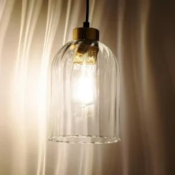 Lampa wisząca 1 klosz transparent SATIPO