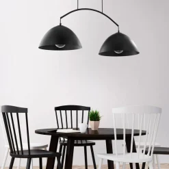 Lampa wisząca 2 klosze czarna FARO