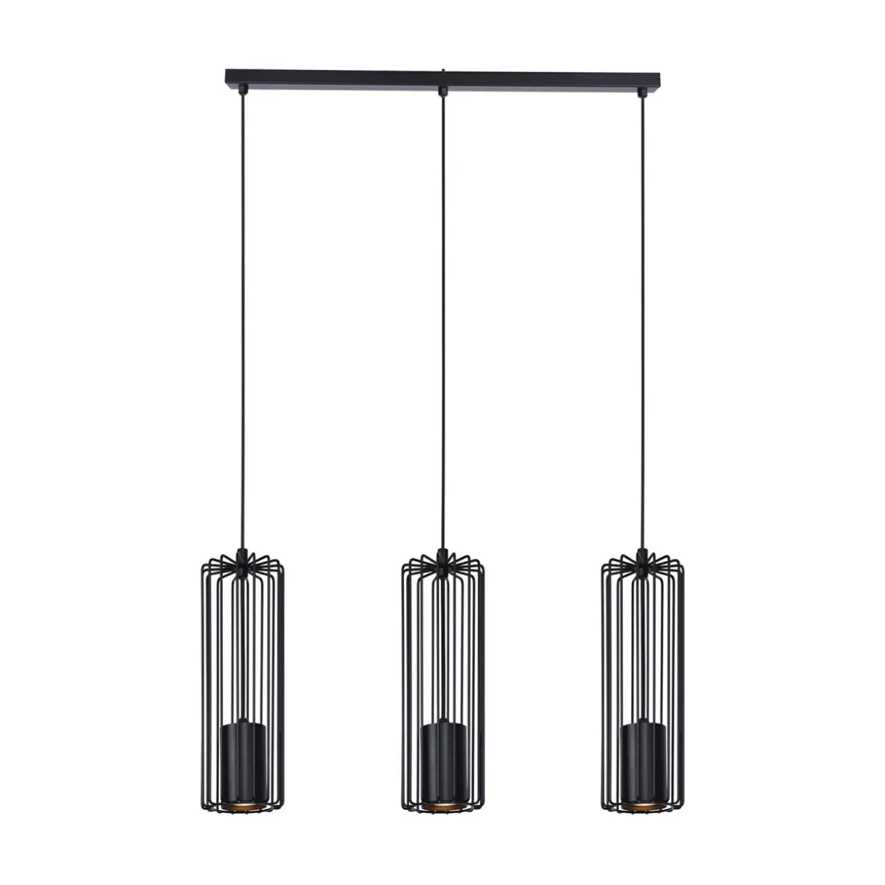 Lampa wisząca 3 klosze listwa czarna FALCON