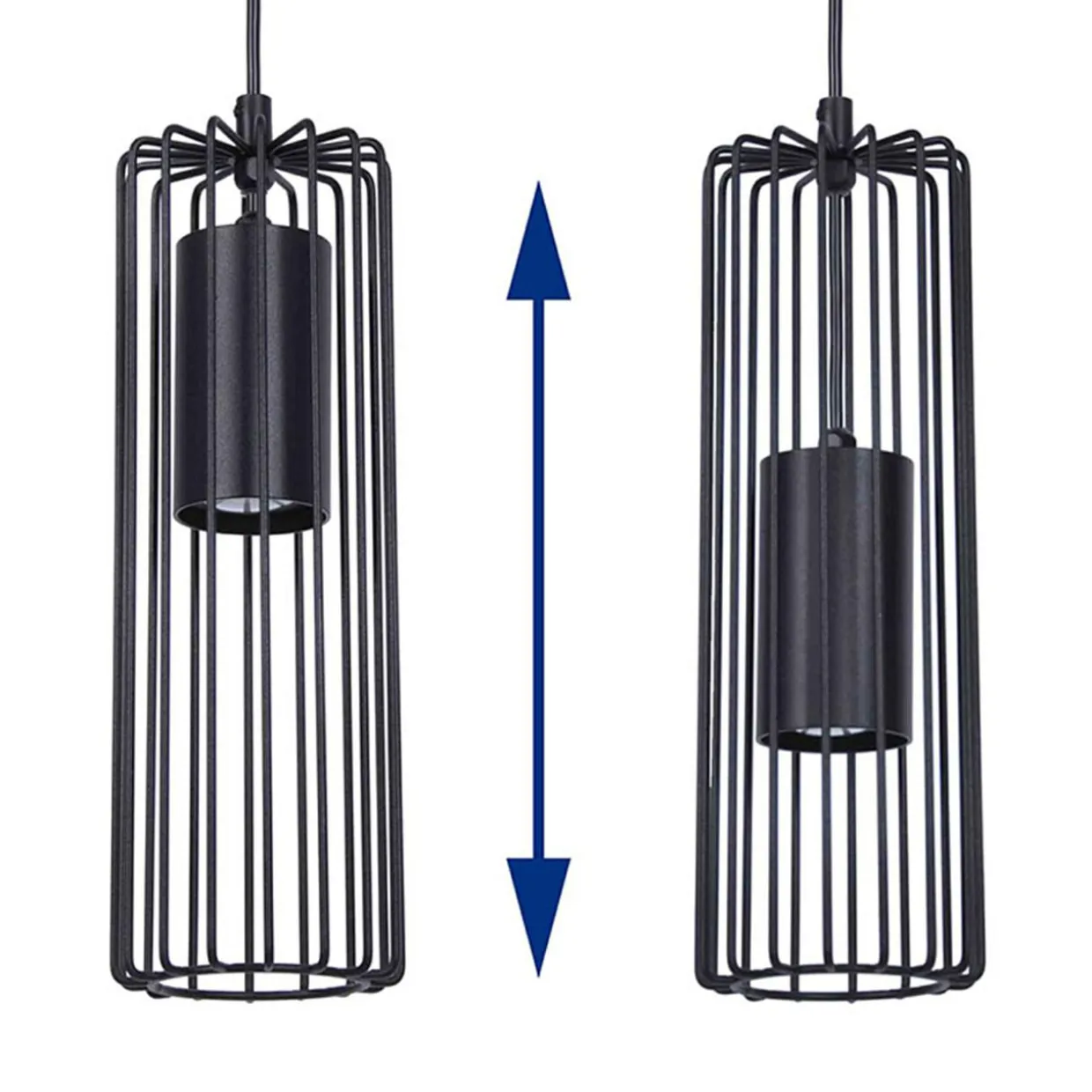 Lampa wisząca 3 klosze listwa czarna FALCON