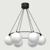 Lampa wisząca 6 kloszy kule czarno-złota BALLO VI
