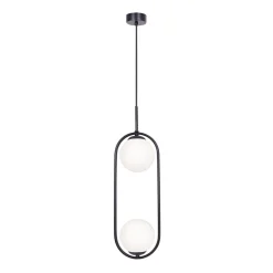 Lampa wisząca 2 kule czarna PARVA