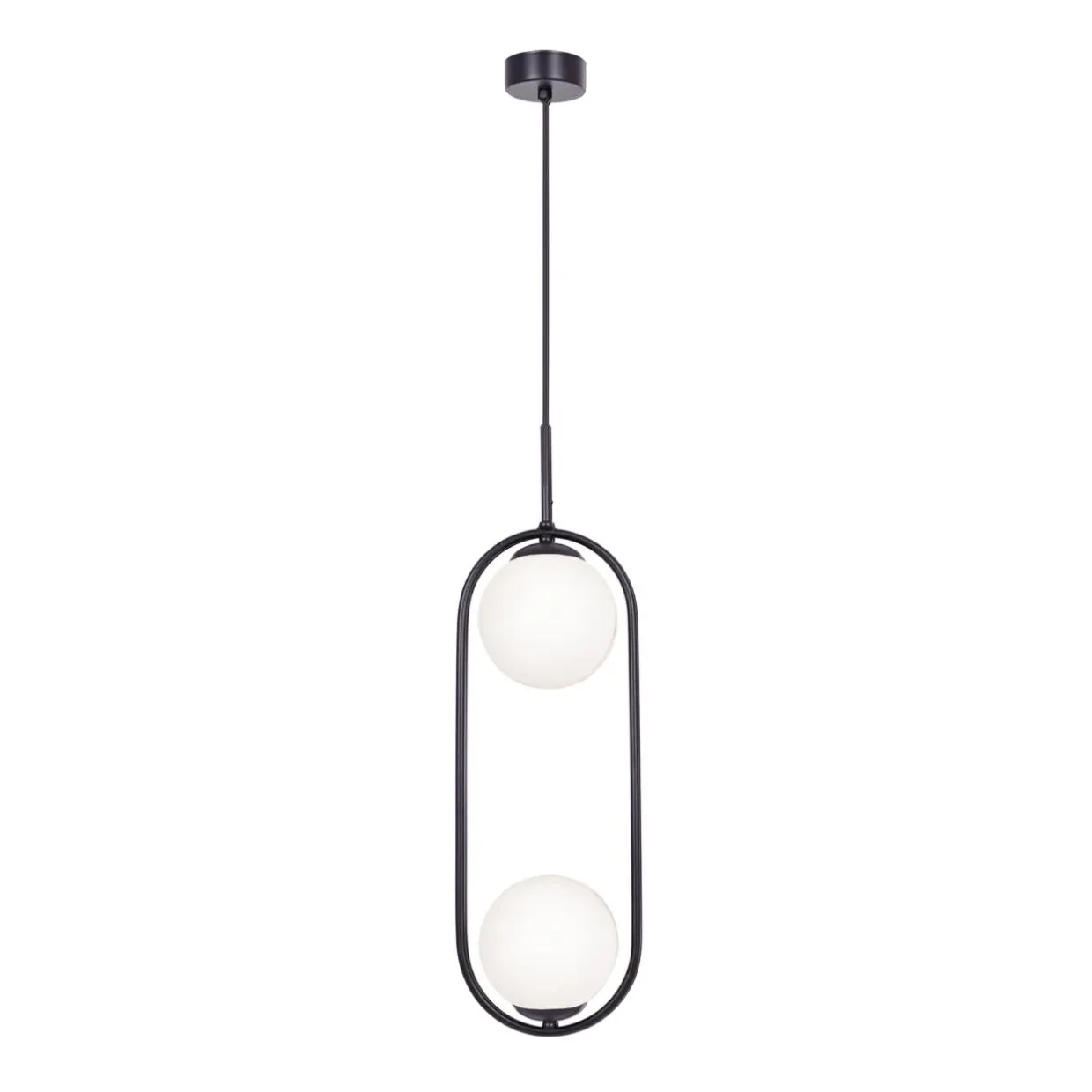 Lampa wisząca 2 kule czarna PARVA