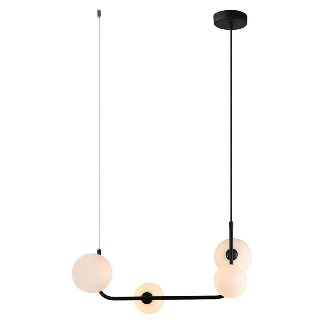 Lampa wisząca 4 kule czarna FERRAND