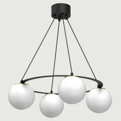 Lampa wisząca 4 kule czarno-złota BALLO IV