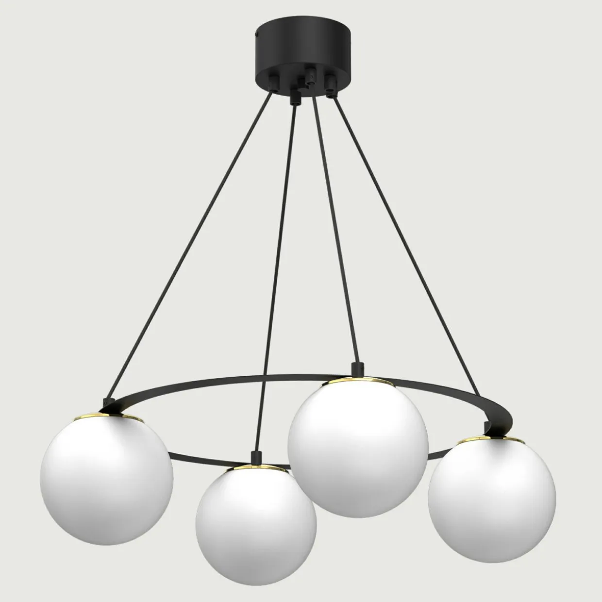 Lampa wisząca 4 kule czarno-złota BALLO IV