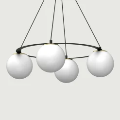 Lampa wisząca 4 kule czarno-złota BALLO IV