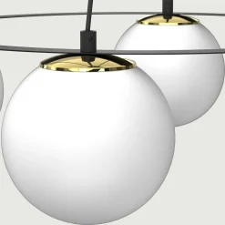 Lampa wisząca 4 kule czarno-złota BALLO IV