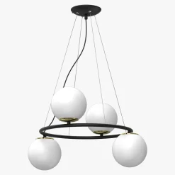 Lampa wisząca 4 kule czarno-złota BOLTI IV