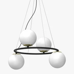 Lampa wisząca 4 kule czarno-złota BOLTI IV