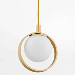 Lampa wisząca 4 kuliste klosze złota SATURNIA